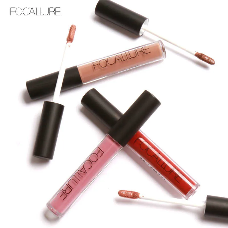 

FOCALLURE Waterproof Matte Nude 12 Color Liquid Lipstick Moisturizer Smooth Lip Stick Long Lasting Lip Gloss Cosmetic Makeup