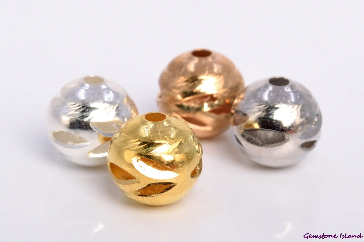 

GemIsland 10 pcs/lot 8mm Round Spacer Beads Hole Size 1.5mm for Jewelry Making Multiple Color Options