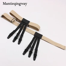Mantieqingway унисекс 1 держатели для запонки однотонные подтяжки для мужчин и женщин костюм подвязки эластичный подвязка пояс кожаные подтяжки