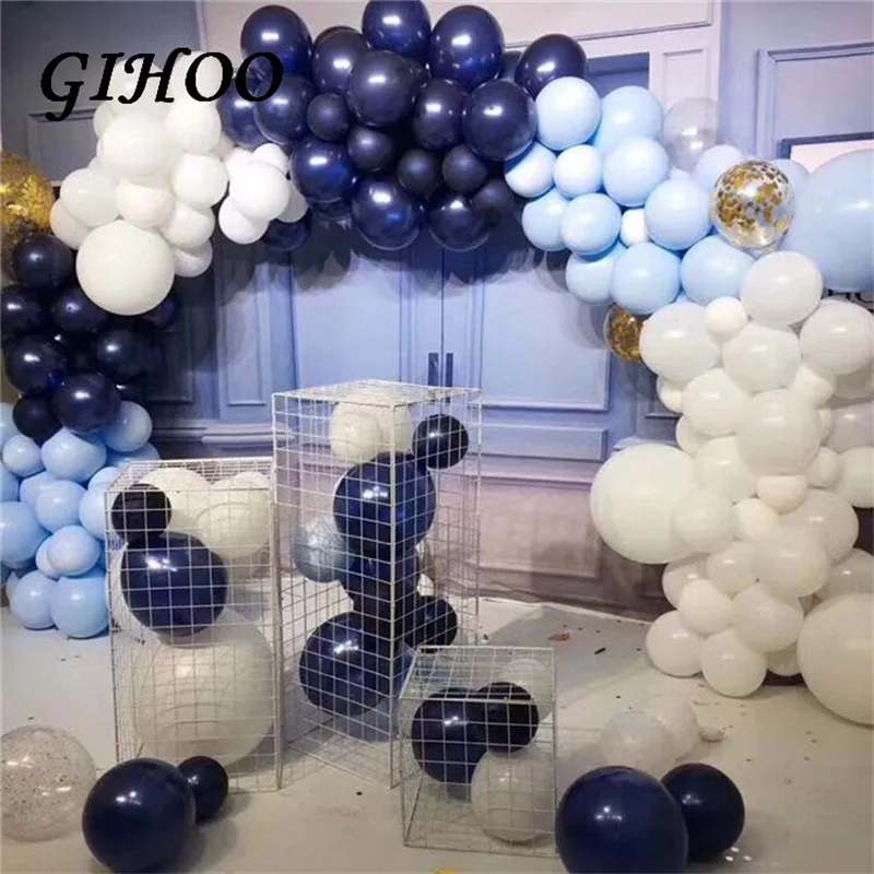 10 шт. 12 дюймов светящиеся синие латексные шары металлические конфетти шары для свадьбы детский душ день рождения шары украшения