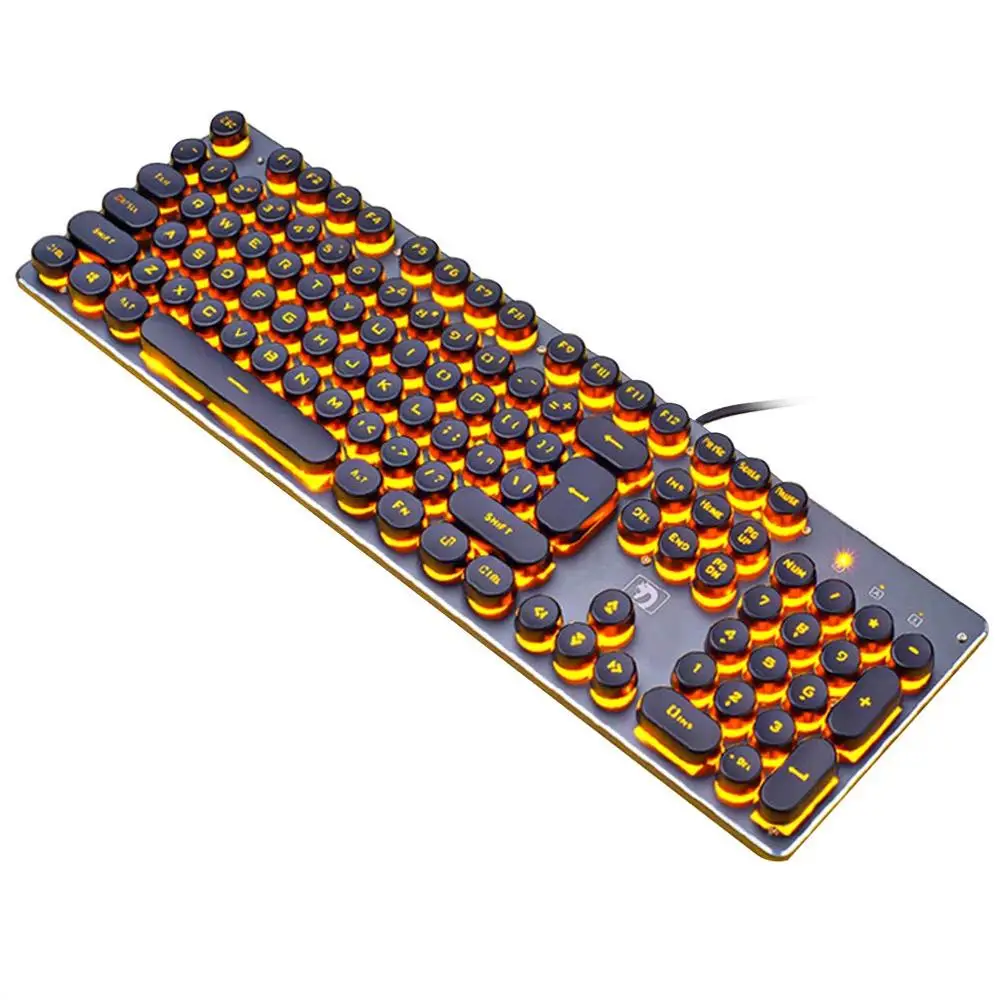 K100 Wired 104 Keys PUNK LED Backlit Usb Ergonomic Gamer Gaming Keyboard Laptop