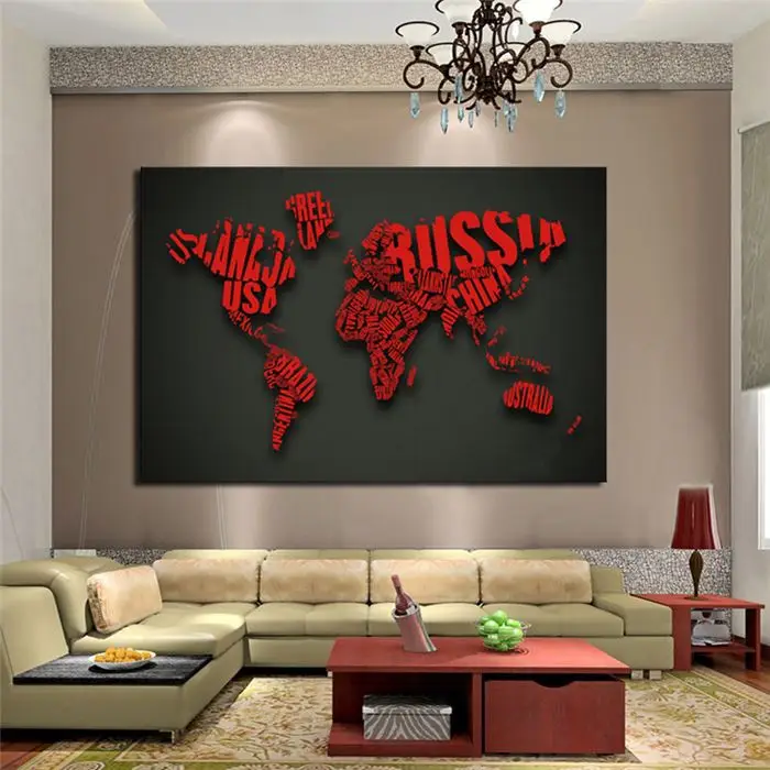 1 Piece Picture Art Red Map Letter Modern Home Decor Painting On 1 Piece Picture Art Red Map Letter Modern Home Decor Painting On Canvas Large Hd Print Back To The Future Unframed In Calligraphy From