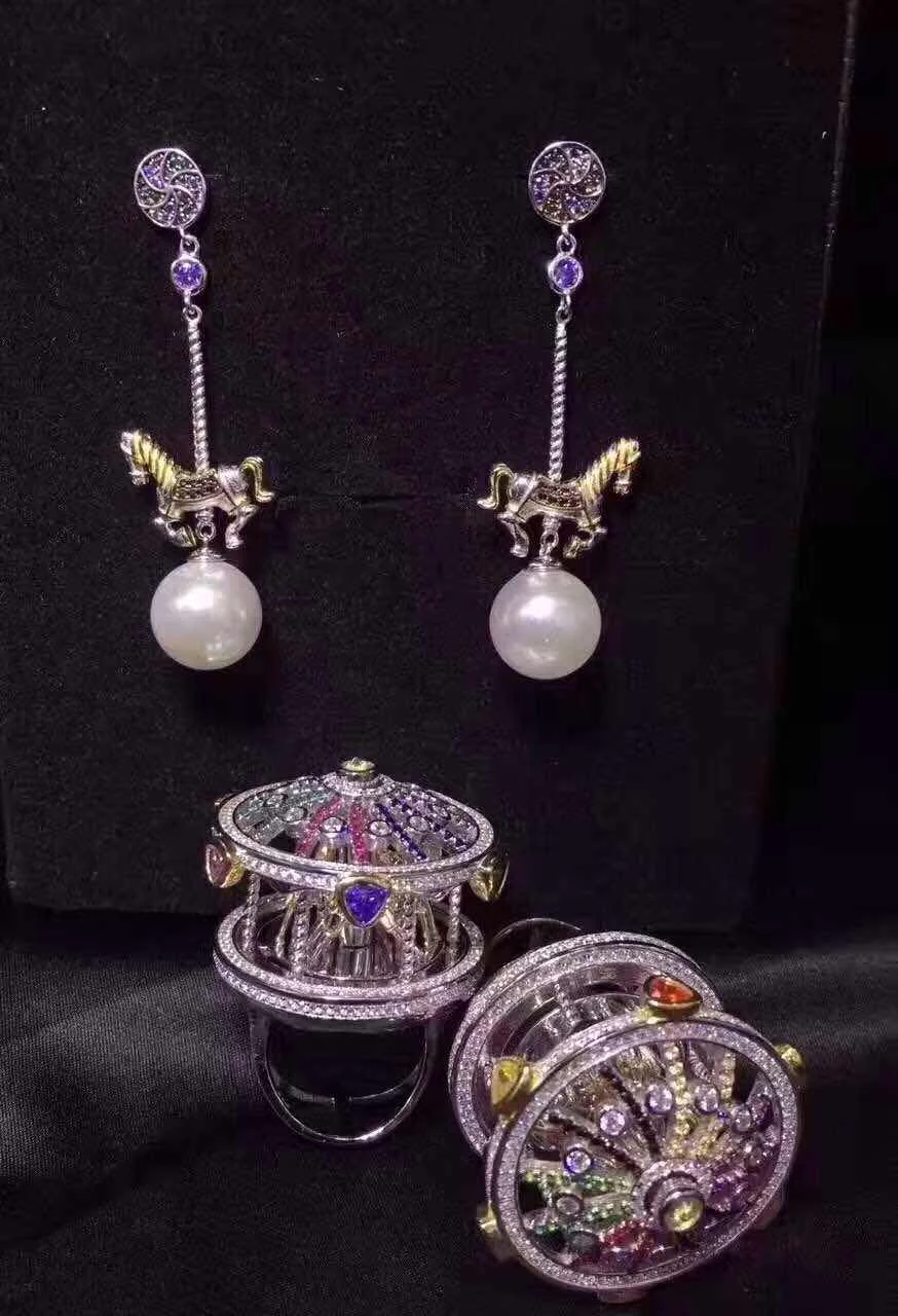 Anillos Qi Xuan_ модное ювелирное изделие_ женские кольца карусели_ S925 Твердые серебряные модные трендовые кольца_ от производителя прямые продажи
