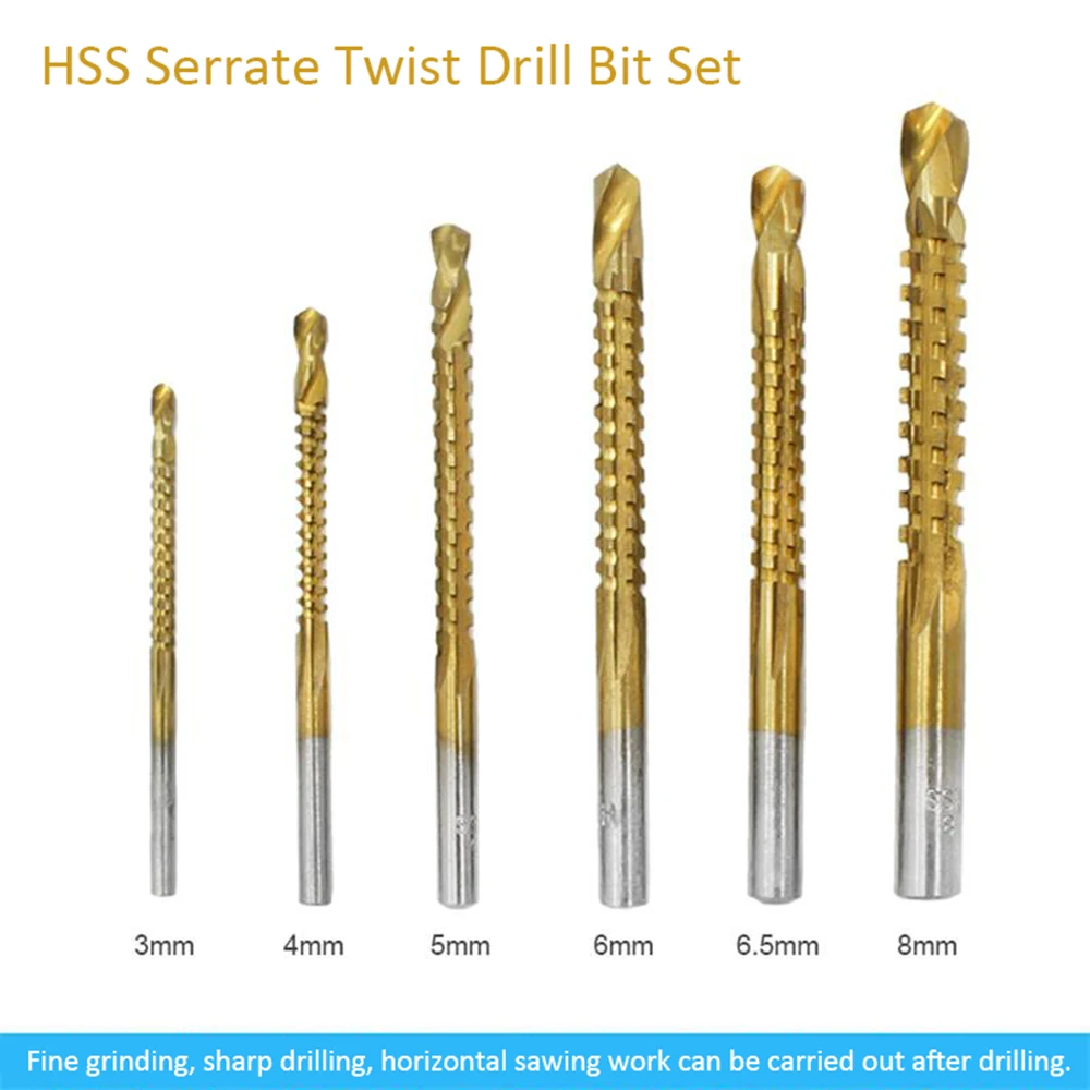 

6 PCS Drill Saw Drill Set High Speed Steel Carpentry Multi-function Metal Expansion Punch Sawtooth Set Professional