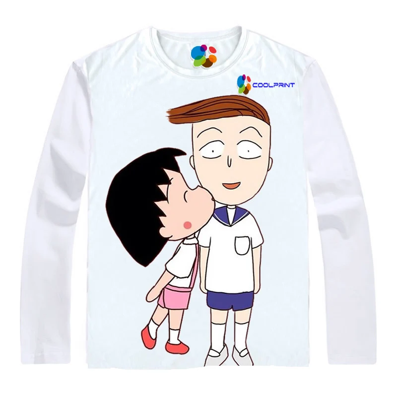 Coolprint аниме рубашка Chibi Maruko chan футболки для мужчин и женщин молодежи Momoko Sakura