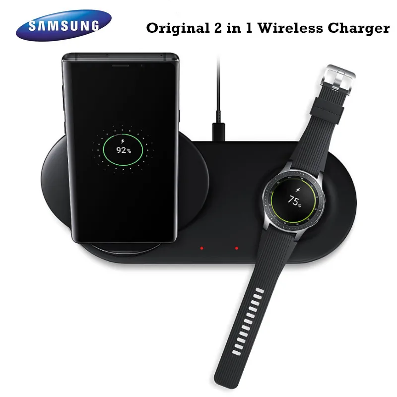 

Original Samsung Fast Wireless Charger 2 in1 Qi Smart Quick Charge For iPhone X XR XS 8/Galaxy S9 S10 Plus Note 9 Gear S2 S3 S4
