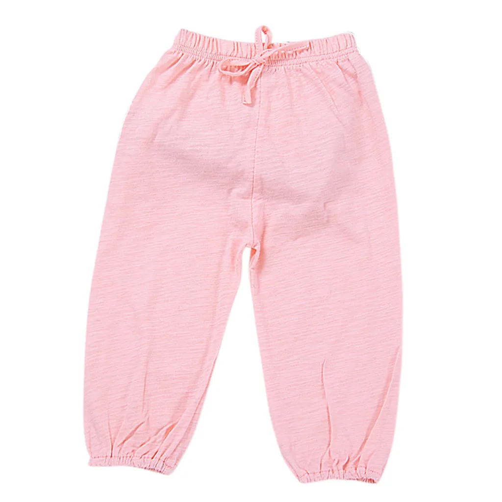 Детские штаны-фонарики для маленьких мальчиков и девочек, однотонные повседневные штаны, штаны-шаровары для малышей, летняя мода - Цвет: Pink