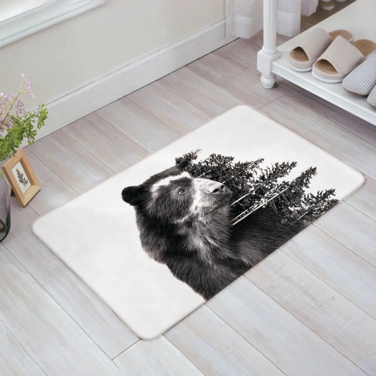 Bear Forest Nature Design Doormat Mat Entrance Mat Indoor/Outdoor Shoe Scraper Floor Mat