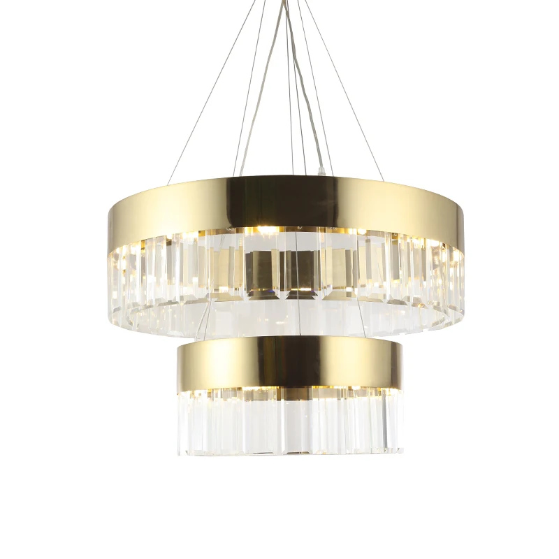 

LED Crystal Chandelier Light modern luxury Aisle Porch Hallway Stairs Crystal Ring dining light G9 3W LED Light Bulb 18 light