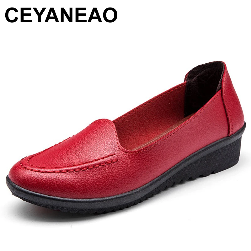 

CEYANEAO Mothers single shoes pointed toe soft middle-aged women shoes flat with comfortable large size grandma shoes35-40E1682