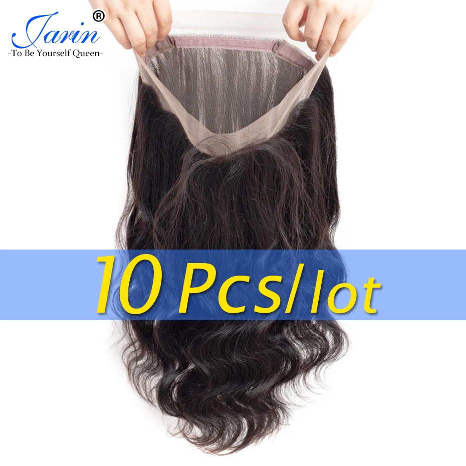 

Bulk Sale 10 Pieces/lot 360 Lace Frontal Brazilian Body Wave Human Hair Closure Remy Full Lace Can do Wig 10-22 Inch Jarin Hai
