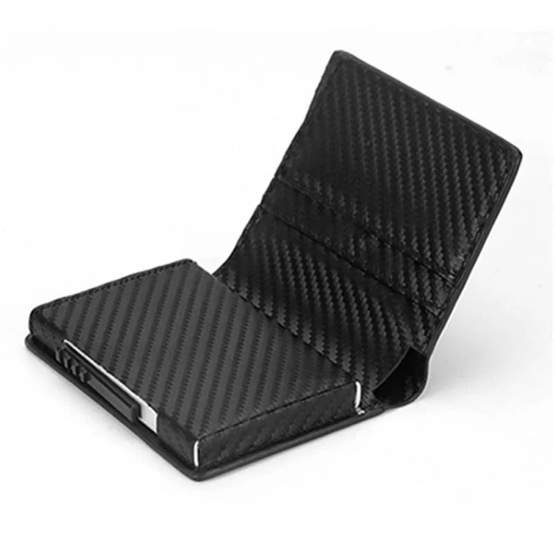 

Credit Card Holder New Fashion Anti RFID Blocking Men's Small Wallet ID Bank Card Case Metal Protection Purse For Women