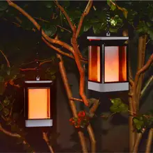 Открытый солнечной энергии подвесные светильники водонепроницаемый Солнечный танцующий свет пламени для сада патио балконов украшения фонари