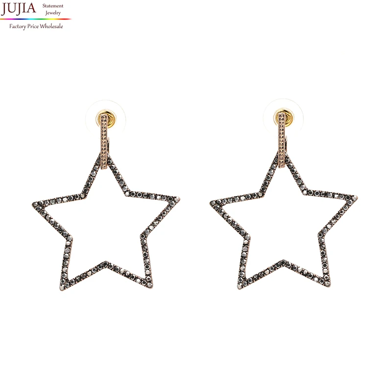 JUJIA хорошего качества и по оптовой цене Новое поступление массивные большие звезды Стад Серьги, фабричная цена
