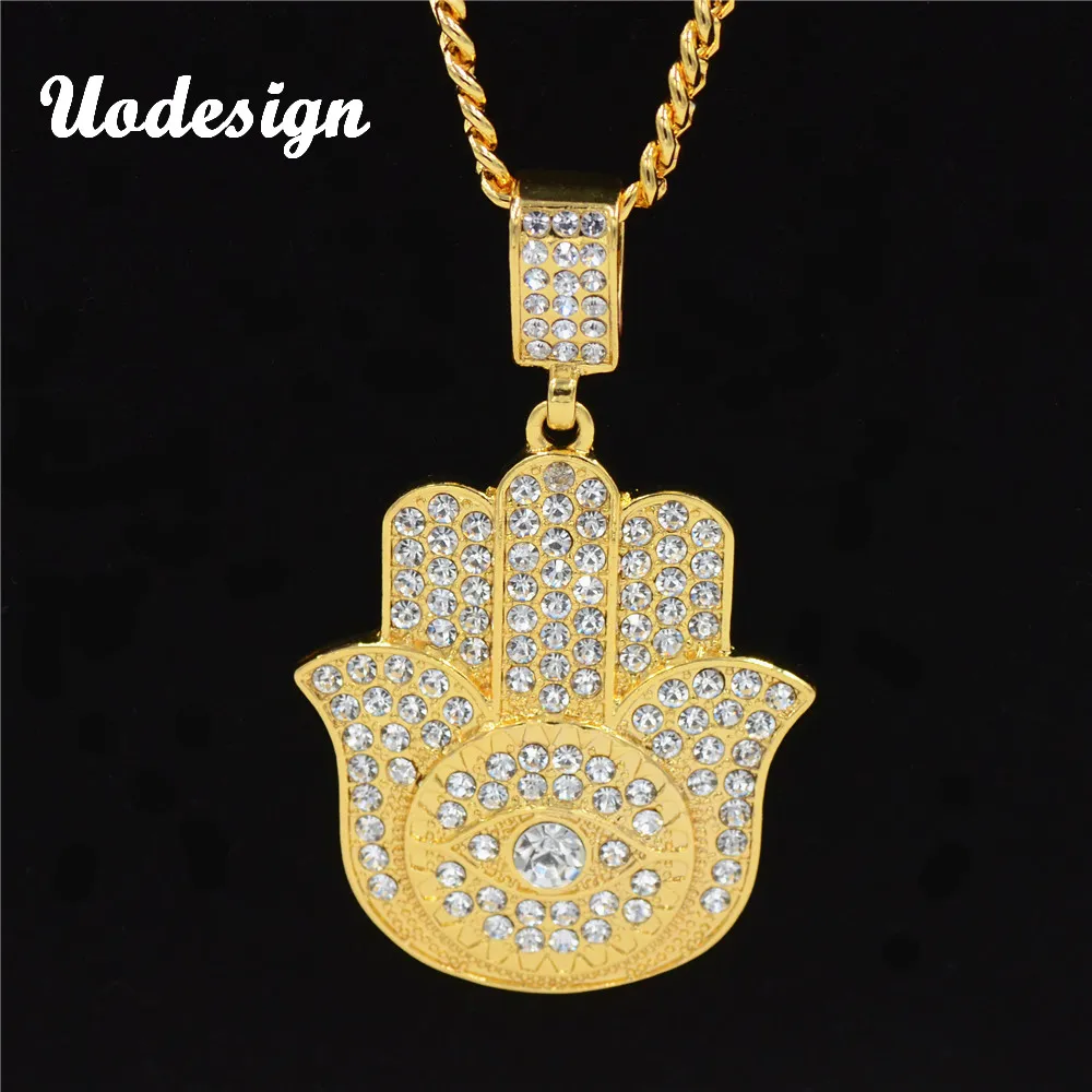 Uodesign HIP Hop Micro Pave Full Rhinestone Bling Hamsa Hand Fatima ...