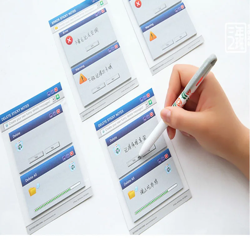 

Kawaii Computer Sticky Memo N Time Message Write Self Delete Error Sticker Office Stationery Information Writing Paper Notepad