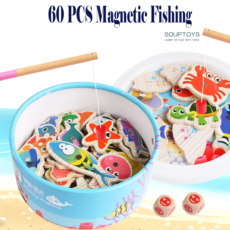 

Wooden Magnetic Fishing Toy Game Baby Educational Toys Outdoor Fun Kids Toy Birthday Christmas Gifts For Children