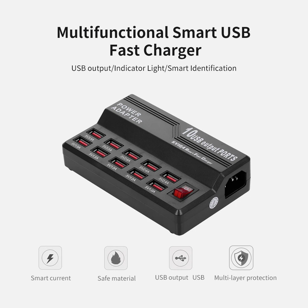 Умная зарядная станция с 10 USB портами док универсальной совместимостью для