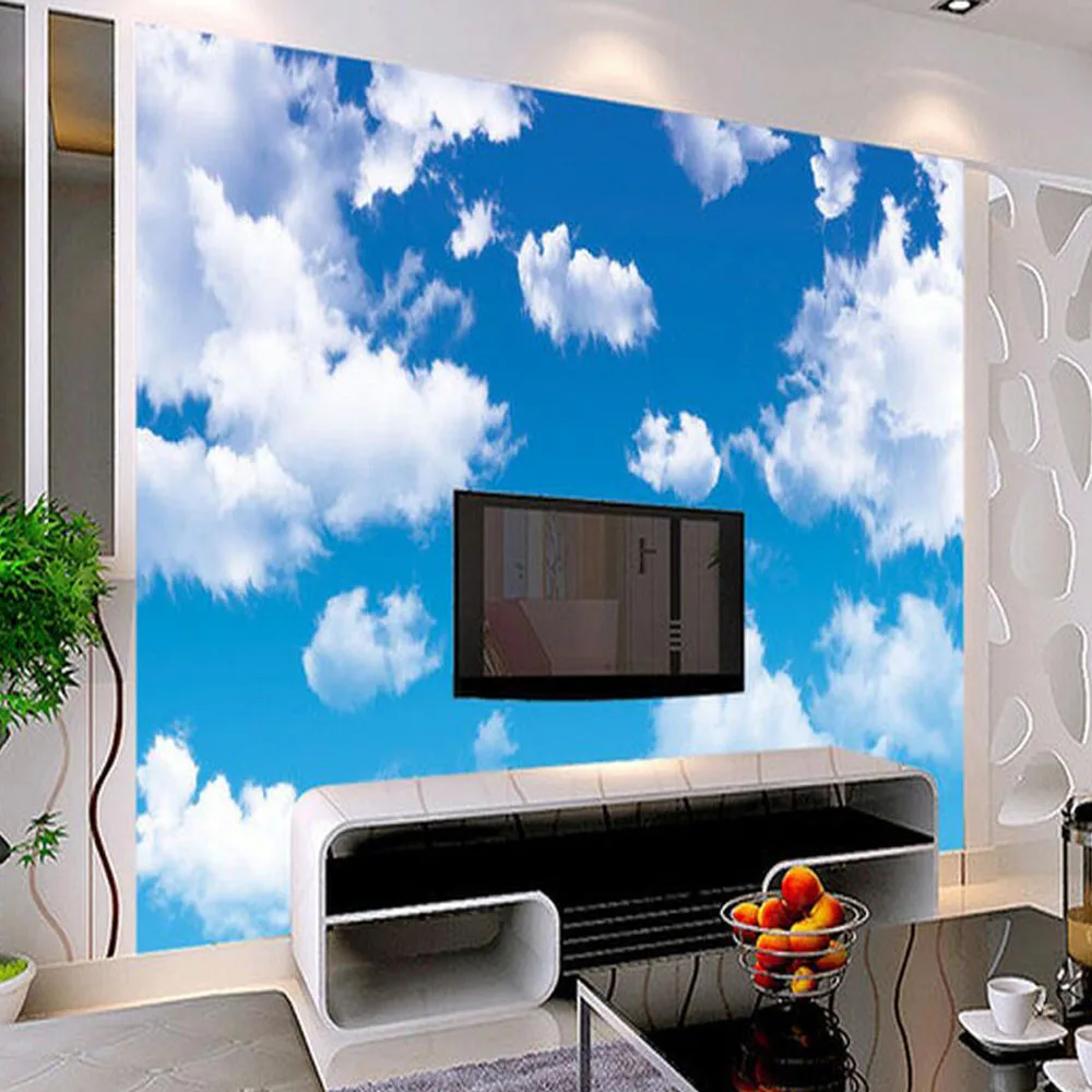 Buy Blue Sky Cloud Ceiling Mural Wallpaper Living Room
