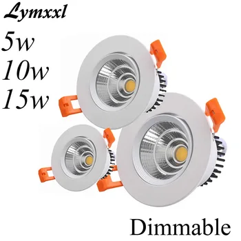 

Round indoor Led Downlight Dimmable 5w 10w 15w Led Recessed Spot Light Ceiling Lamp Aluminum AC90-260V Down light with driver