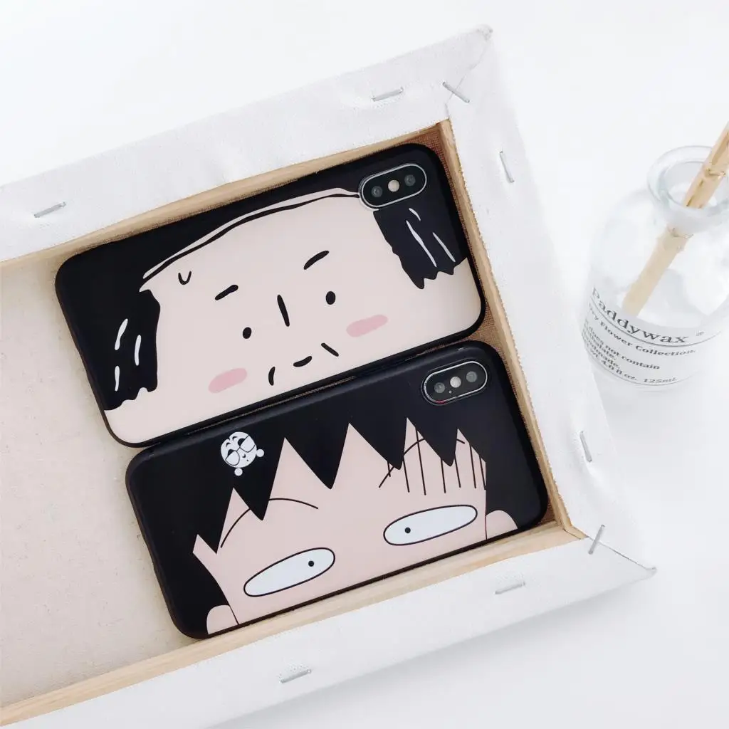 

Rlenda Matte Soft TPU cover phone case for iphone X/XR/XS Max 8 Plus 7 6S 6 The Japanese anime Chibi Maruko