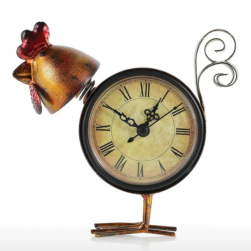 Европейские Железные куриные модели настольные декоративные часы бытовые часы европейские ретро часы-цыпленок практичные ремесла домашний декор подарки