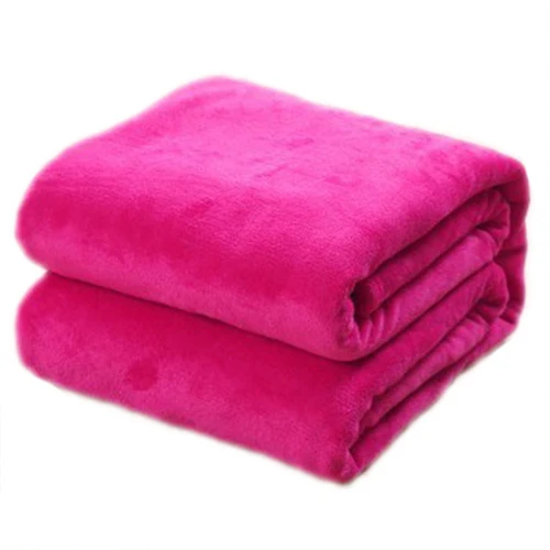 

100*150cm Sofa/air/bedding Throw Solid Color and Double Faced Travel Flannel Blanket