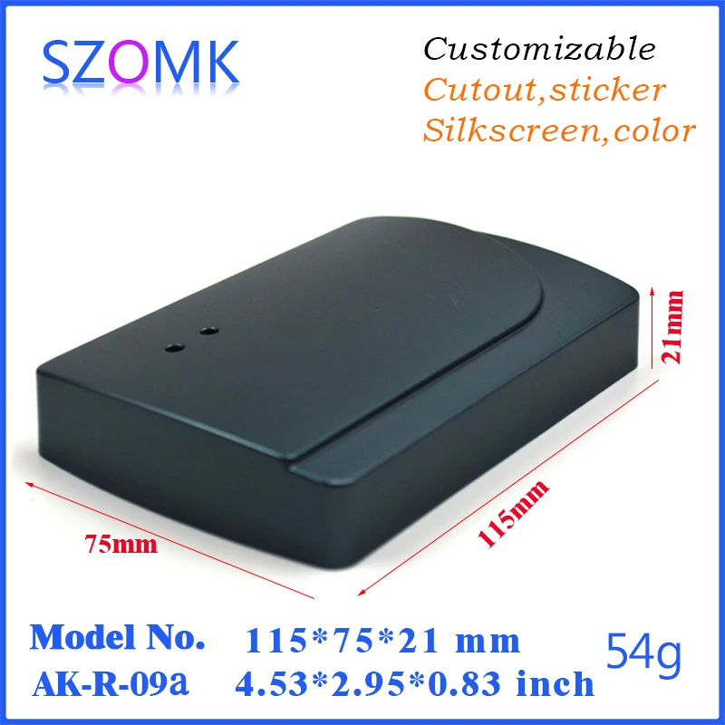 

10 pcs, hot sales plastic door alarm access reader system enclosure for pcb device abs plastic sensor enclosure box 115*75*21mm