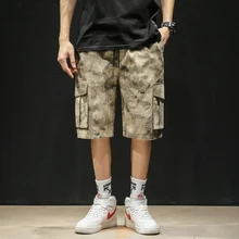 5XL камуфляж карго-шорты камуфляжные для мужчин США s мужские шорты в повседневном стиле свободные Военная Униформа по колено мотобрюки плюс размеры 4XL K1966