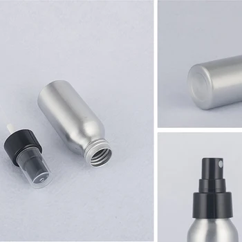 

Wholesale aluminium pump spray bottle 100 ml with clear white and black plastic cap