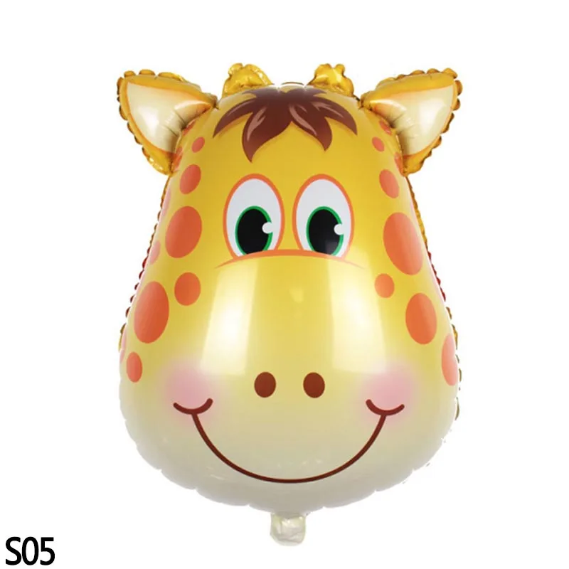 Воздушные шары на день рождения для мальчиков, вечерние шары в виде динозавра, животных, джунглей, Декоративные искусственные тропические Пальмовые Листья - Цвет: 1pc giraffe