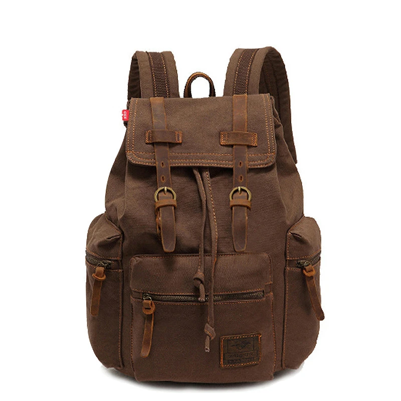 

Fashion Retro Computer Laptop Backpack Canvas Bag Retro Men's Bag Shoulder Travel Leisure Backpack Teen Student Bag