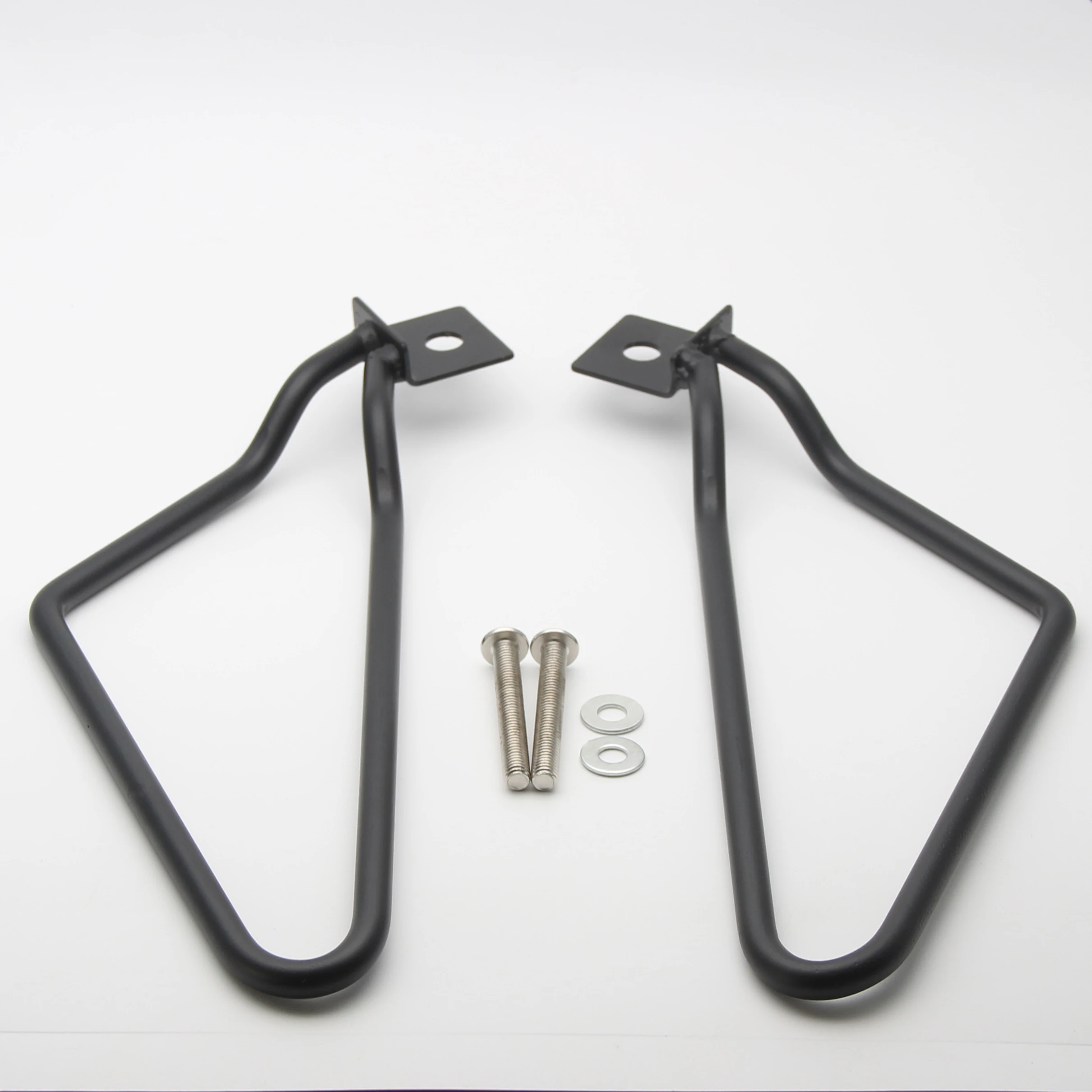 Black Motorcycle Saddle Bag Bracket Luggage Pannier Rack Rail Side Case