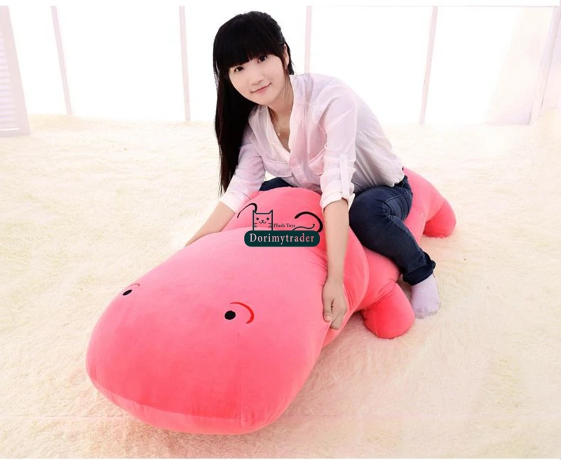 Dorimytrader Hot Biggest 180cm Cute Soft Animal Hippo Plush Toy 71'' Huge Stuffed Cartoon Hippos Pillow Doll Baby Present DY61502 (23)
