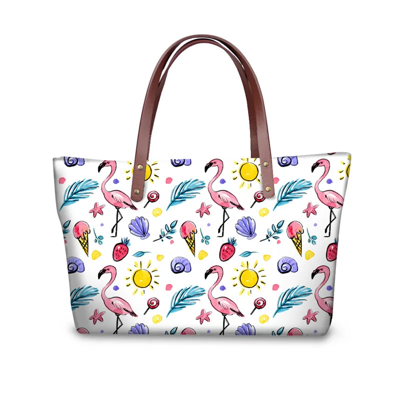 

Cute Animal Flamingo Pattern Handbags for Women Luxury Designer Ladies Tote Cross-body Bag High Quality Shoulder Bag