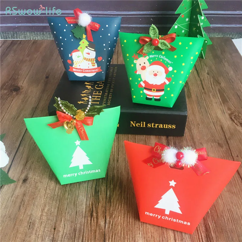 

Candy Box Christmas 4 Selected Christmas Tree Cartoon Trapezoidal Box Series Gift Boxs Packing Cookies For Candy Give To Friends