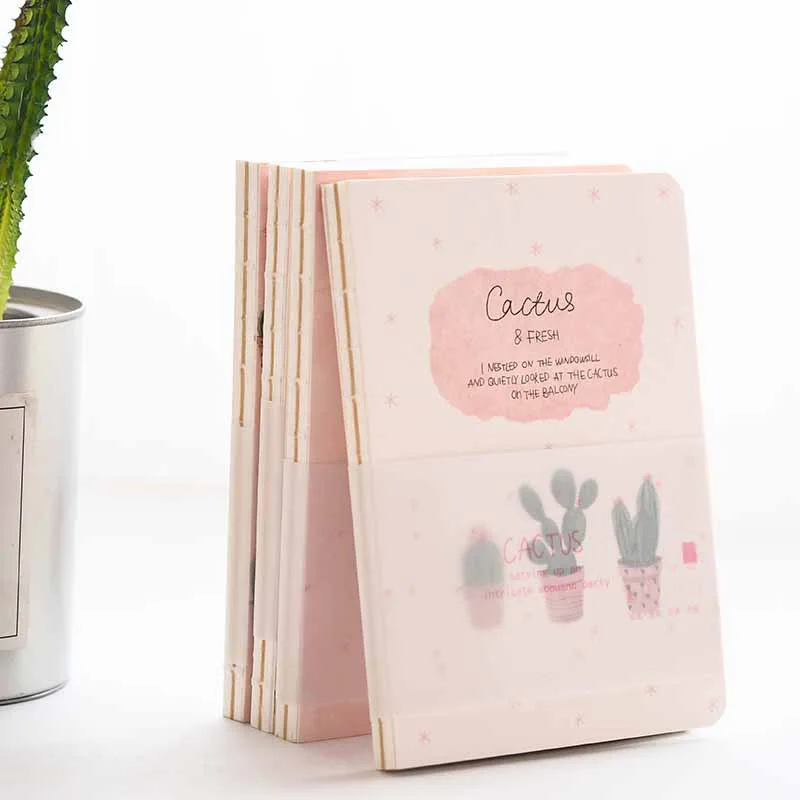 

Pink Cactus" Cute Beautiful Drawing Notebook Blank Papers Notepad Journal Sketchbook Study Diary