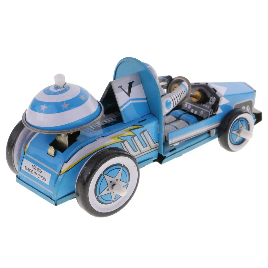 Винтажные Ретро Модель гоночного автомобиля Wind-Up Заводной олова игрушка коллекционная подарок для детей заводить игрушки