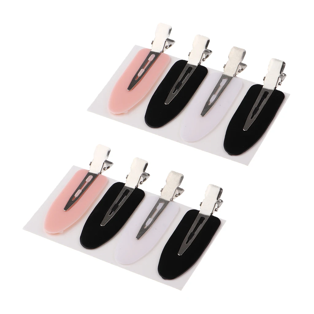 Pack of 8 Professional No Bend Hair Clips, Hairstyling Tool No Crease, No Mark, Great For Hair Styling and Makeup Application