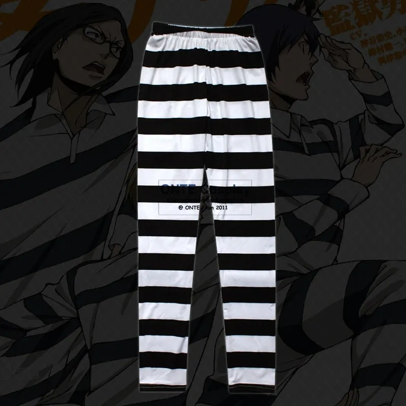 Kangoku Gakuen Косплей Костюм тюрьма школа Midorikawa Hana полосатая одежда Шираки Мейко женские пижамы Топы и штаны