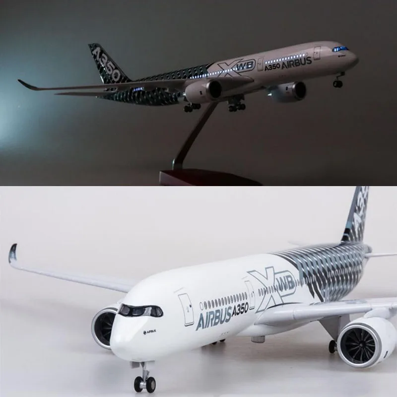 47 см 1/142 масштаб самолет Airbus A350 прототип XWB авиакомпания Модель W светильник и колеса литья под давлением пластиковая Смола самолет для сбора