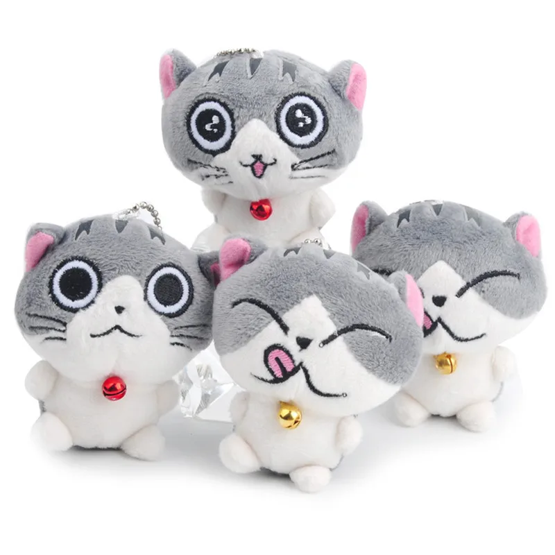 

Original New Cute Cat Plush Doll Keychain Woman Bag Charms Faux Rex Rabbit Fur Toy Key Ring Car Trinket Wedding Gifts