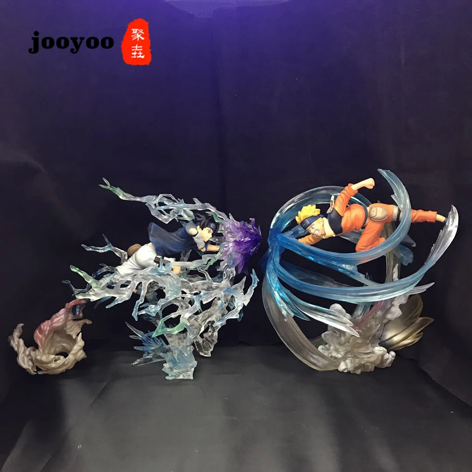 Naruto Uzumaki Naruto VS Uchiha Sasuke Action Figure Rasengan Battle Effect Scene Figure Model Decoration Doll Toy jooyoo