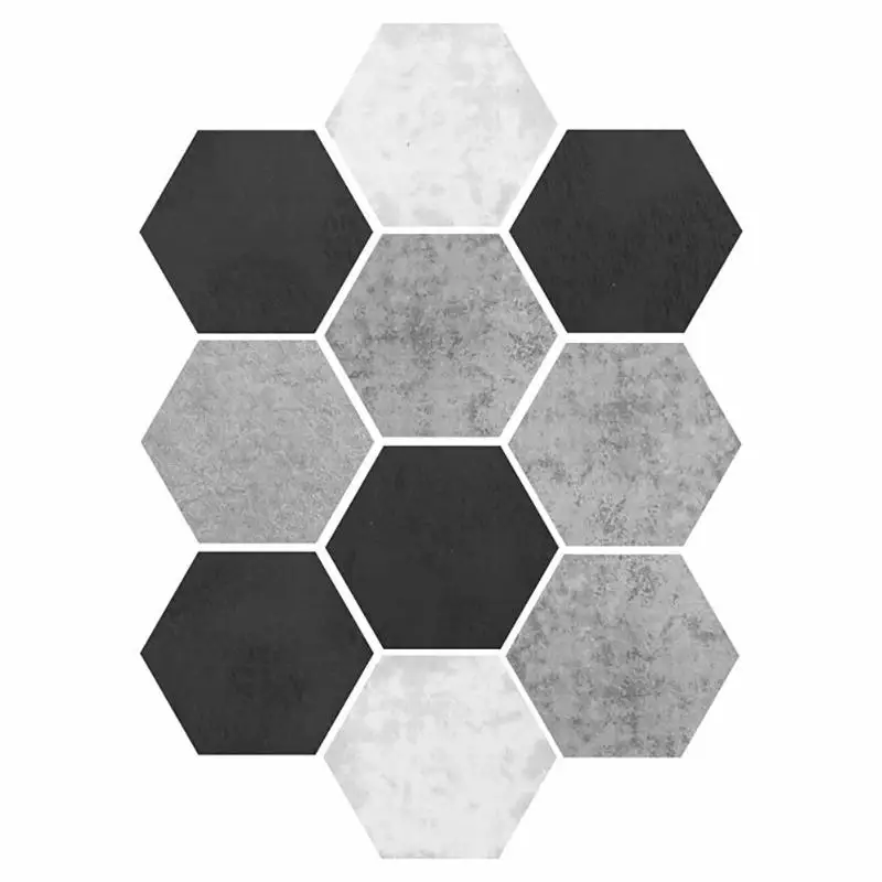 

10pcs Nordic Style Hexagon PVC Waterproof Wall Stickers DIY Self-Adhesive Tiles Decals Home Bedroom Bathroom Decoration