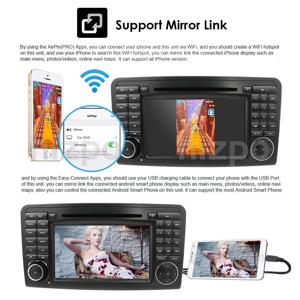 Sale 7"CarGPS Navigation forMercedes Benz ML GL W164 ML300 ML350 DVD Radio Android8.1 iPod WIFI 4G USB SD CAM-IN OBD2 DAB+Reverse Cam 8