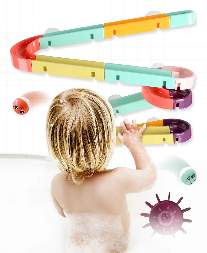 Kids Shower Bath Toys Suction cup track water games toys summer baby play water Bathroom bath shower water toy kit