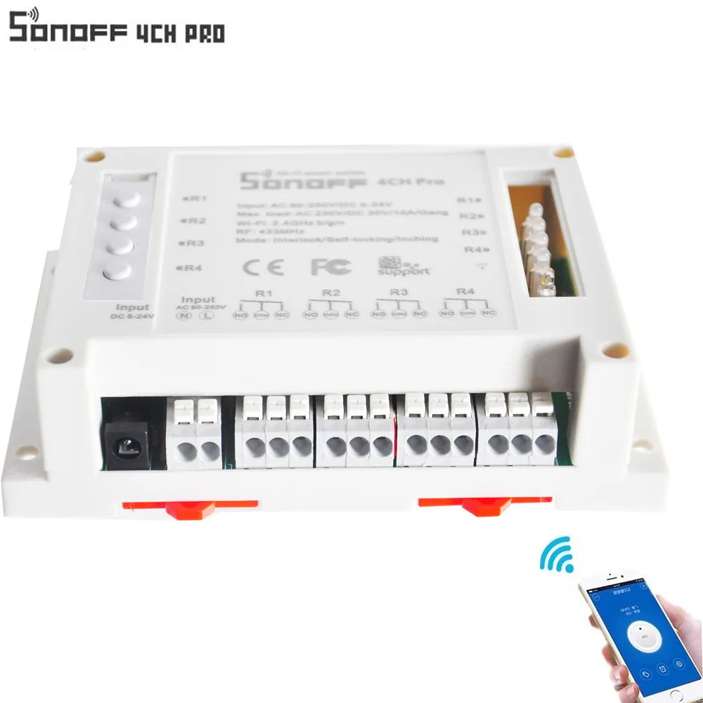 ITEAD Sonoff 4CH pro Intelligent home automation module Wireless Control WIFI Smart Switch Home