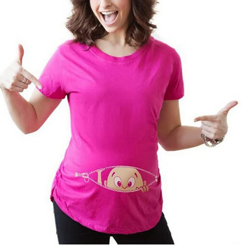 Chivry/Футболка для беременных; женская летняя повседневная Милая футболка с круглым вырезом и рисунком для малышей; футболки с короткими рукавами для беременных и мам; топы для беременных - Цвет: Style 8