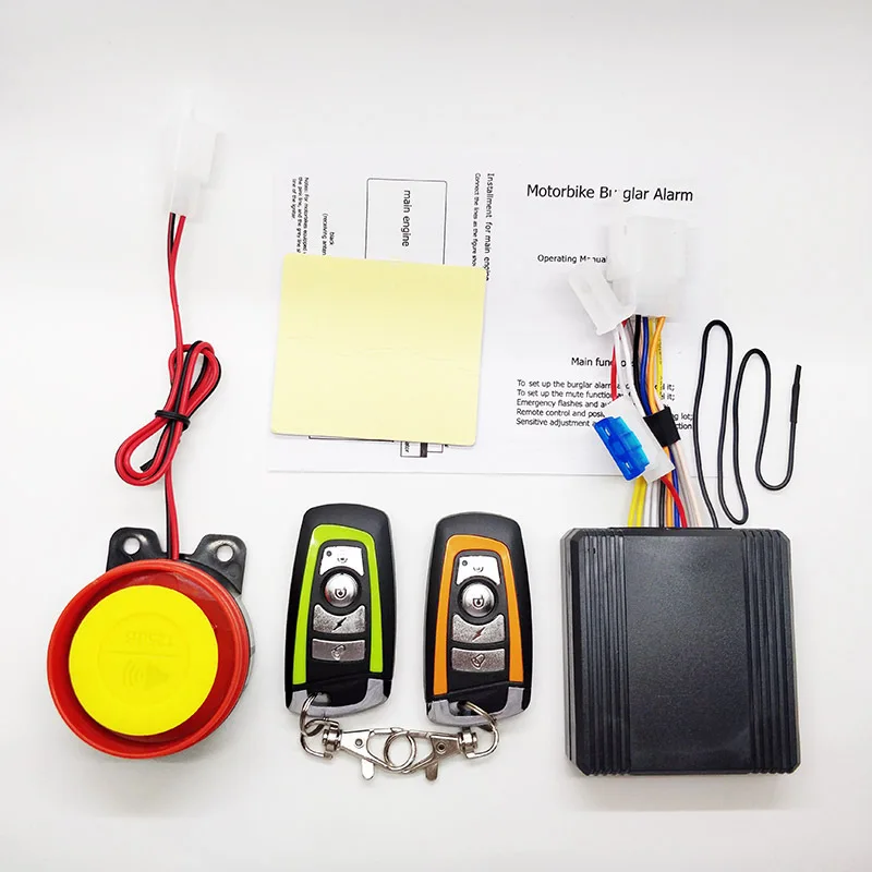 

Motorcycle Alarm System With Remote Start System Scooter Anti-Theft Protection Security With 2 Remote Control Smart Key