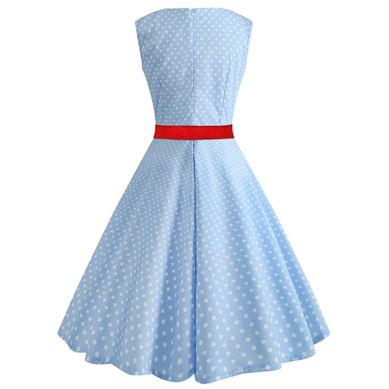 ShejoinSheenjoy 2018 Fashion Retro Sleeveless Dress Summer Women Hepburn V-Neck Dresses Party Bow Pretty Dresses 2XL (5)